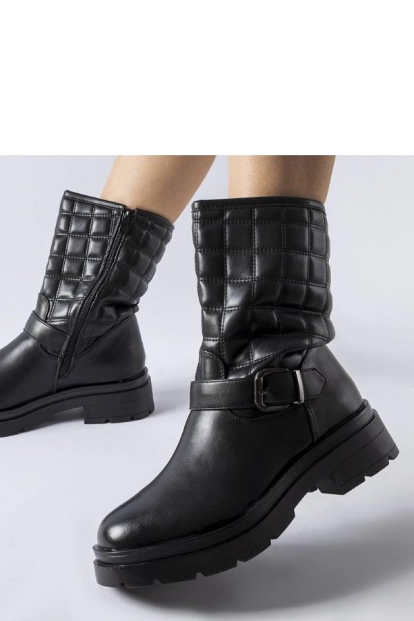 Black Boots in Women`s Ankle Boots & Booties with Fabric and Heel Height