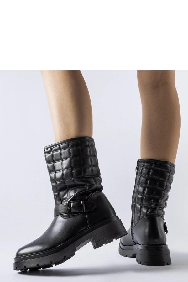 Black Boots in Women`s Ankle Boots & Booties with Fabric and Heel Height