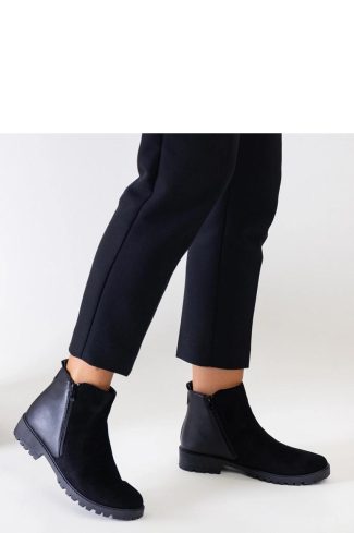 1052515 Black Boots in Women`s Ankle Boots & Booties with Fabric and Heel Height
