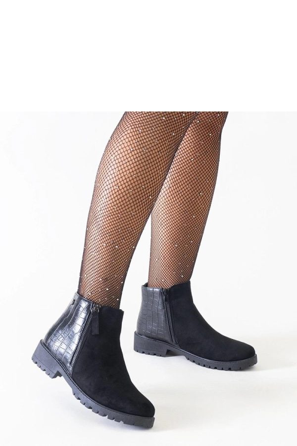 Black Boots in Women`s Ankle Boots & Booties with Fabric and Heel Height