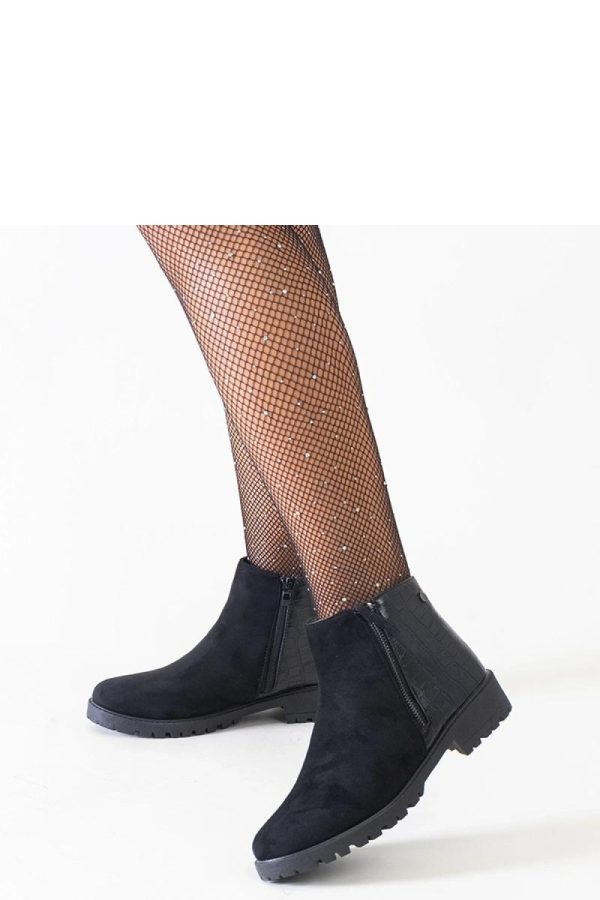 Black Boots in Women`s Ankle Boots & Booties with Fabric and Heel Height