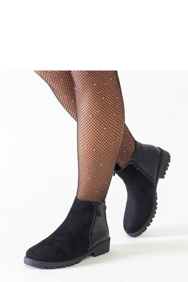 Black Boots in Women`s Ankle Boots & Booties with Fabric and Heel Height
