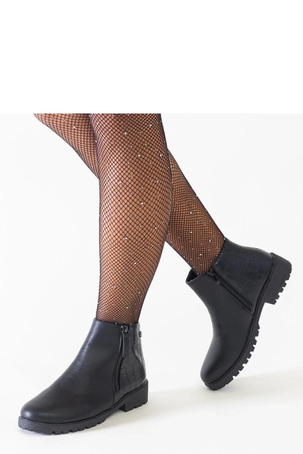 Black Boots in Women`s Ankle Boots & Booties with Fabric and Heel Height