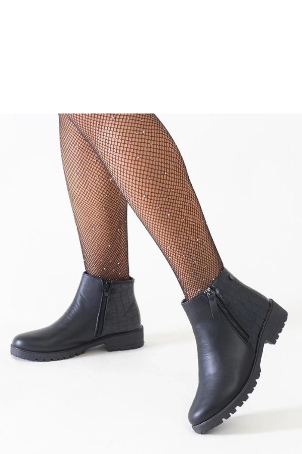 Black Boots in Women`s Ankle Boots & Booties with Fabric and Heel Height
