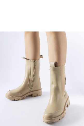 1052549 Beige Boots...Fabric and Heel Height
