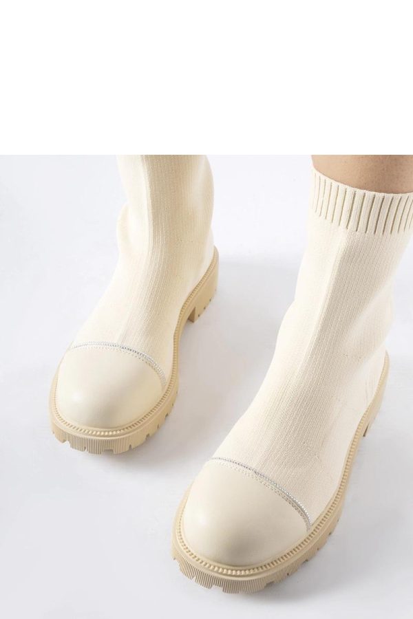 Beige Boots.Fabric and Heel Height