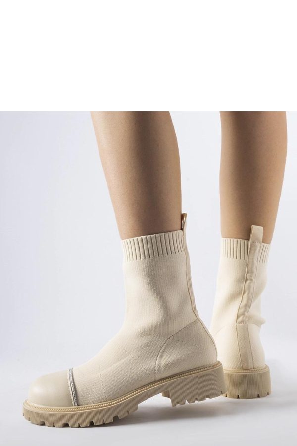 Beige Boots.Fabric and Heel Height
