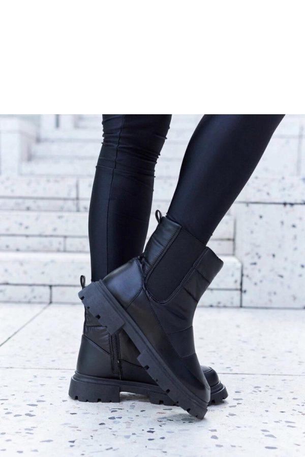 Black Boots in Women`s Ankle Boots & Booties with Fabric and Heel Height