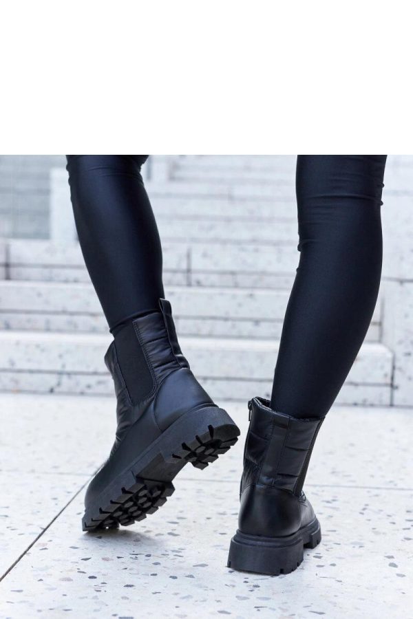 Black Boots in Women`s Ankle Boots & Booties with Fabric and Heel Height