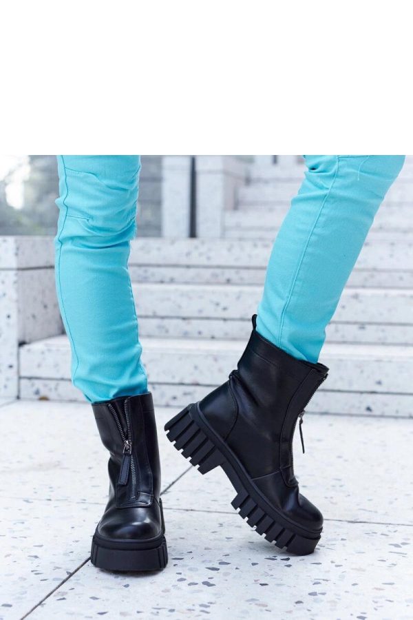 Black Boots in Women`s Ankle Boots & Booties with Fabric and Heel Height