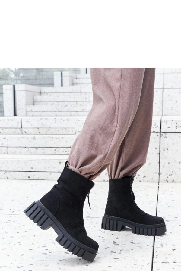 Black Boots in Women`s Ankle Boots & Booties with Fabric and Heel Height