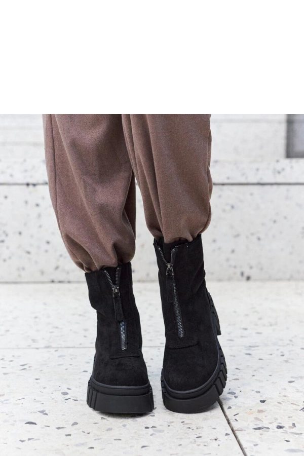 Black Boots in Women`s Ankle Boots & Booties with Fabric and Heel Height