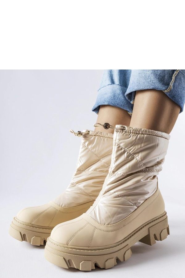 Beige Boots..Fabric and Heel Height
