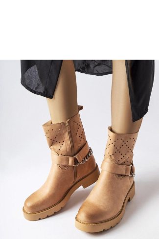 Beige Boots in Women`s Ankle Boots & Booties with Fabric and Heel Height