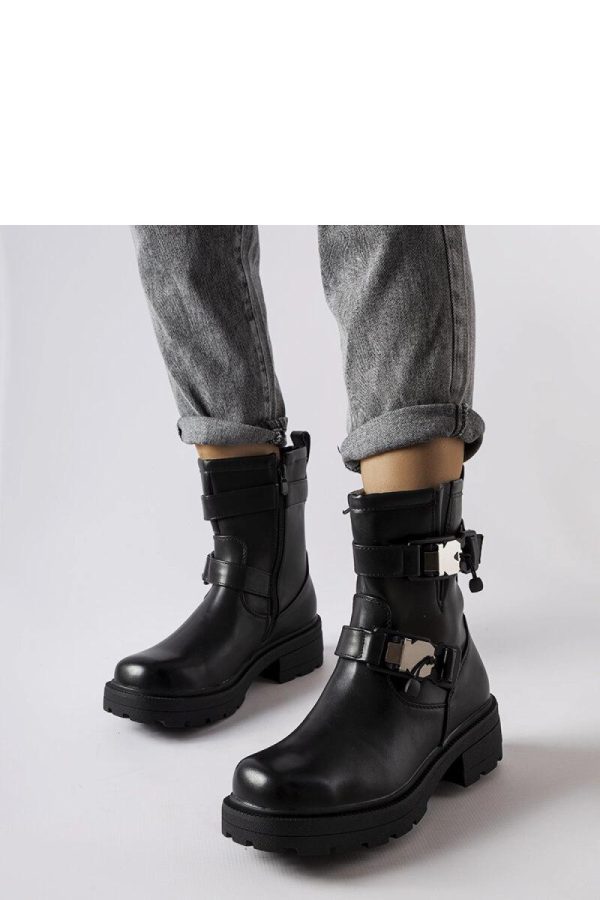 Black Boots in Women`s Ankle Boots & Booties with Fabric and Heel Height