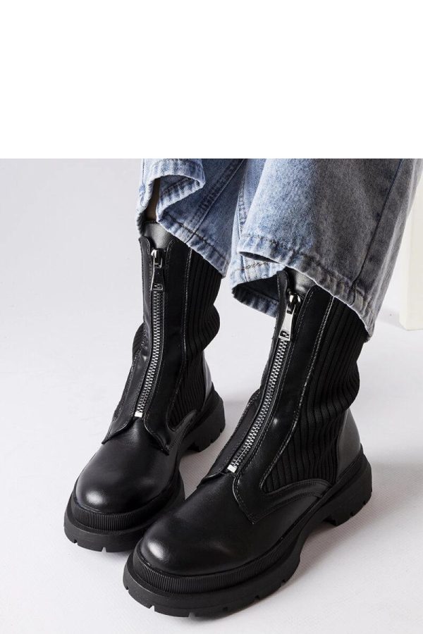 Black Boots in Women`s Ankle Boots & Booties with Fabric and Heel Height