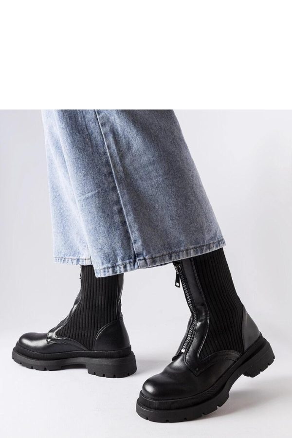 Black Boots in Women`s Ankle Boots & Booties with Fabric and Heel Height