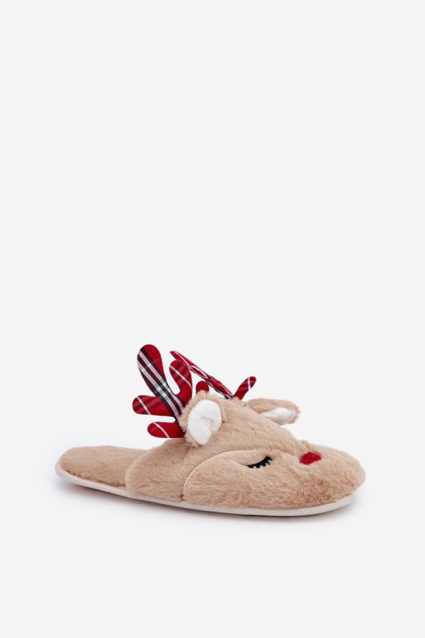 Beige Slippers in Slippers For Women with Fabric, Warmers, Footbed and Sole Height