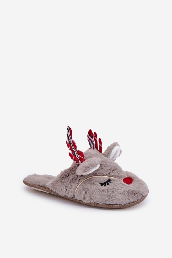 Beige Slippers in Slippers For Women with Fabric, Warmers, Footbed and Sole Height