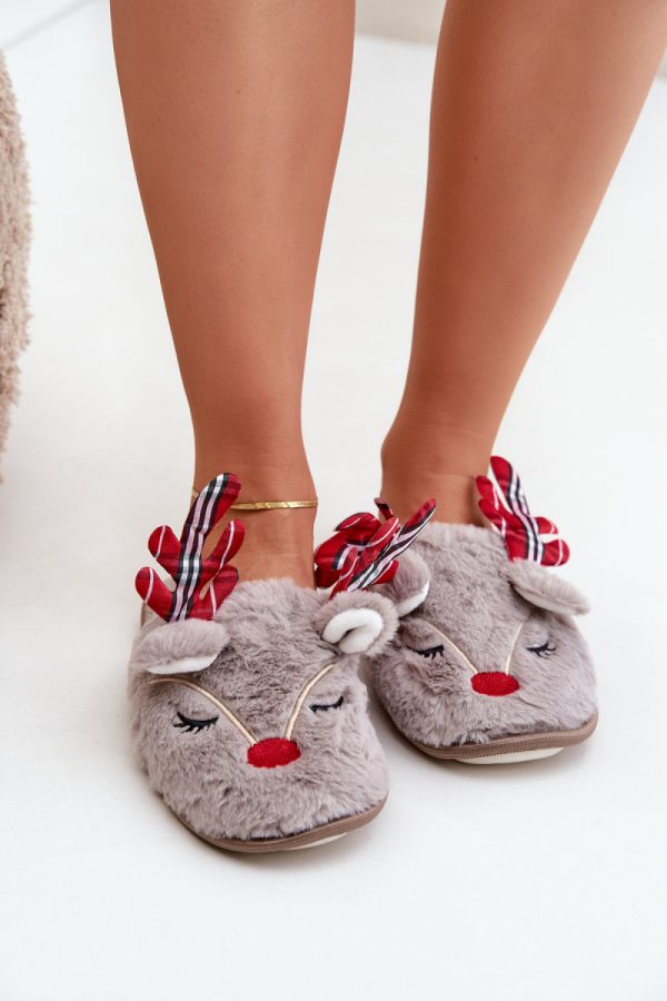 Beige Slippers in Slippers For Women with Fabric, Warmers, Footbed and Sole Height
