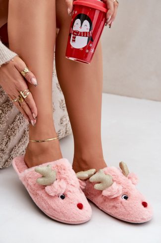 Pink Slippers in Slippers For Women with Fabric, Warmers, Footbed and Sole Height