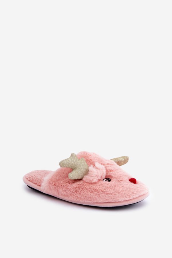 Pink Slippers in Slippers For Women with Fabric, Warmers, Footbed and Sole Height