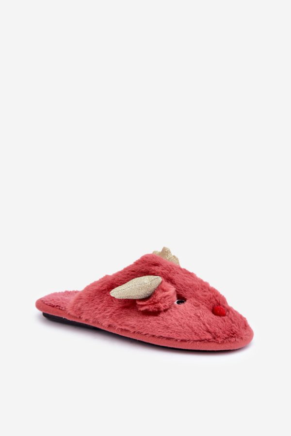 Red Slippers in Slippers For Women with Fabric, Warmers, Footbed and Sole Height