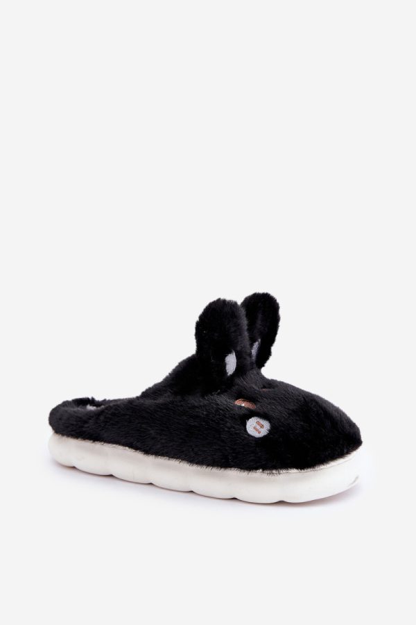 Black Slippers in Slippers For Women with Fabric, Warmers, Footbed and Sole Height