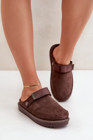 Brown Slippers in Slippers For Women with Fabric, Warmers, Footbed and Platform Height