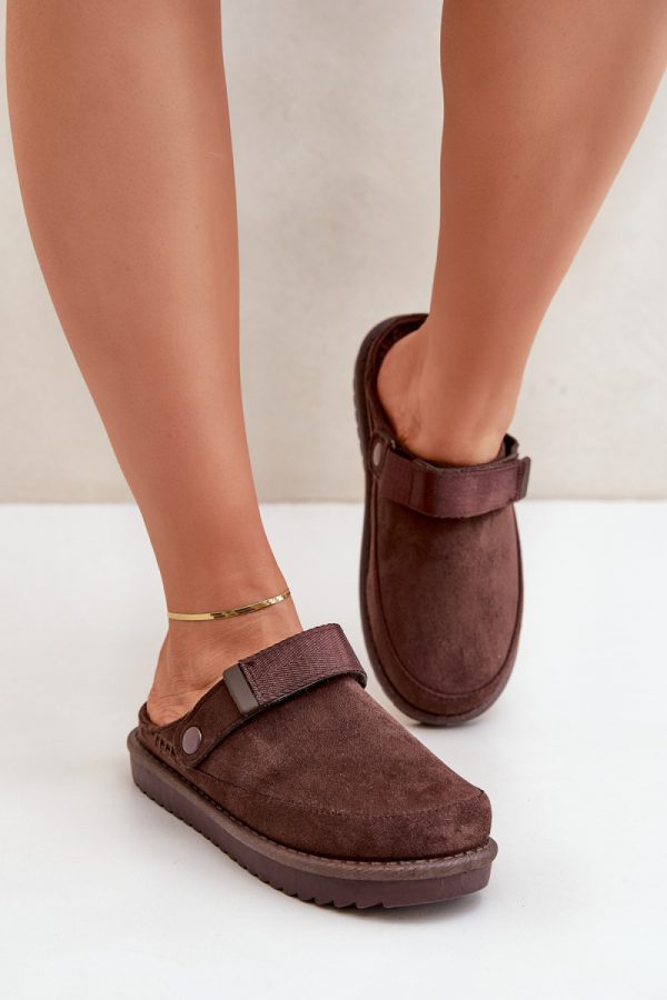 Brown Slippers in Slippers For Women with Fabric, Warmers, Footbed and Platform Height