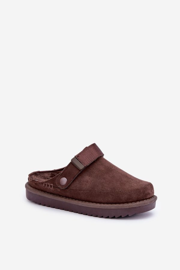 Brown Slippers in Slippers For Women with Fabric, Warmers, Footbed and Platform Height