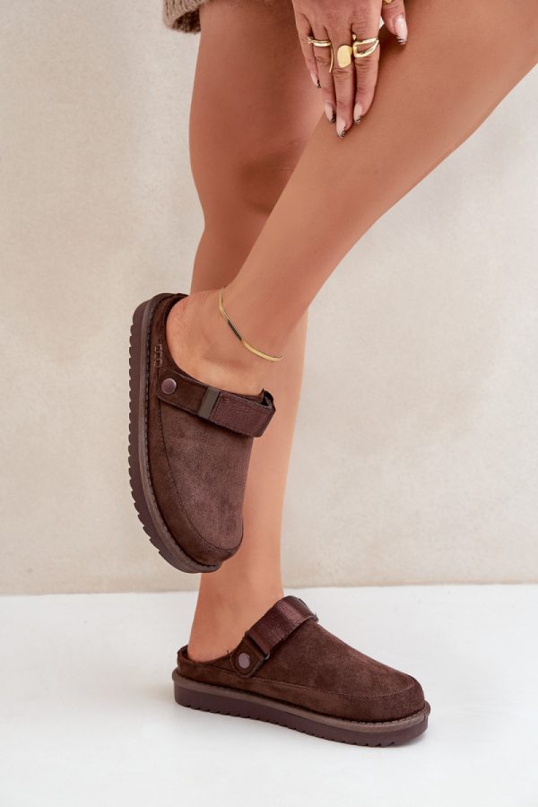 Brown Slippers in Slippers For Women with Fabric, Warmers, Footbed and Platform Height
