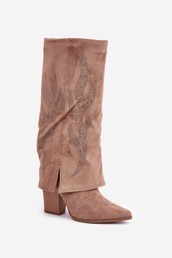beige Heel boots model 204657 Step in style