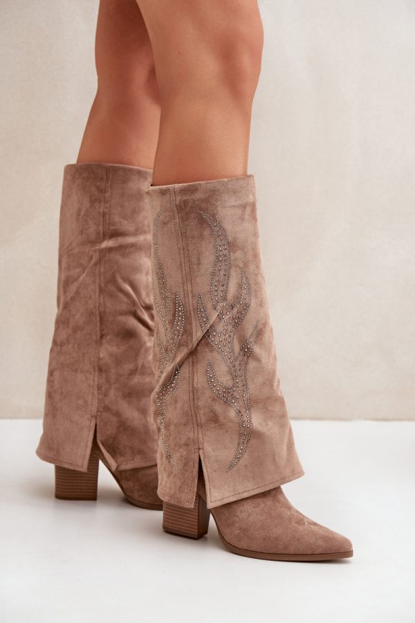 beige Heel boots model 204657 Step in style