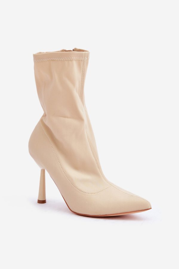 beige Heel boots model 204701 Step in style