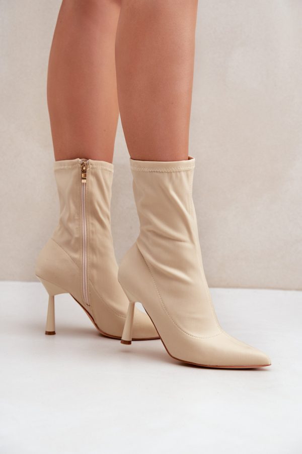 beige Heel boots model 204701 Step in style