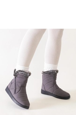 Grey Snow Boots..Fabric and Heel Height