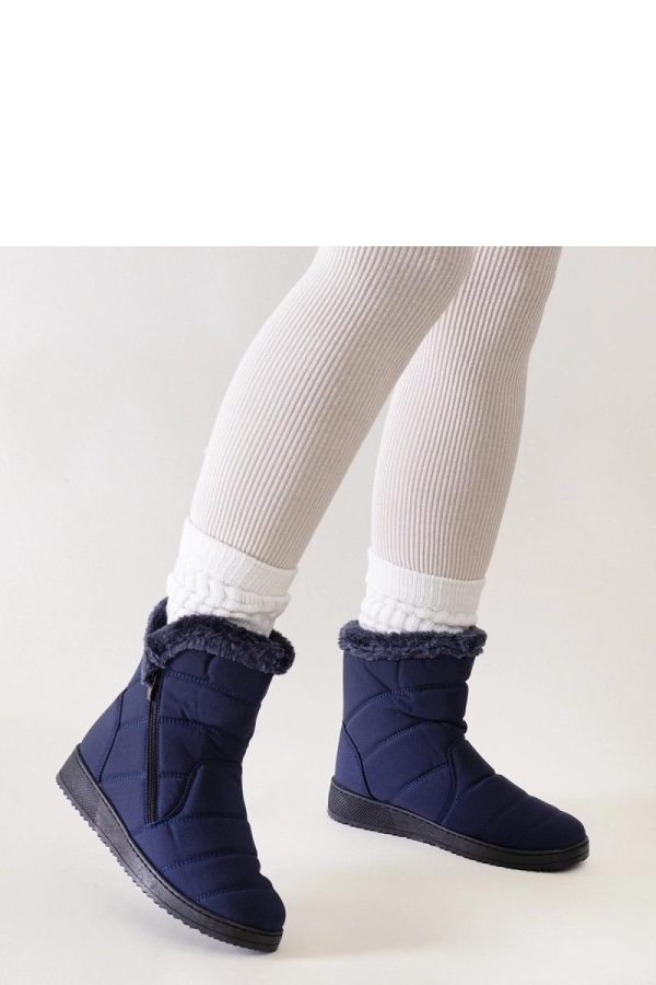 Blue Snow Boots.Fabric and Heel Height