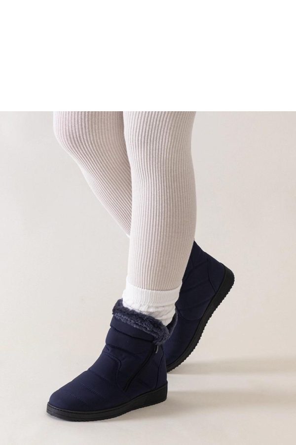 Blue Snow Boots.Fabric and Heel Height