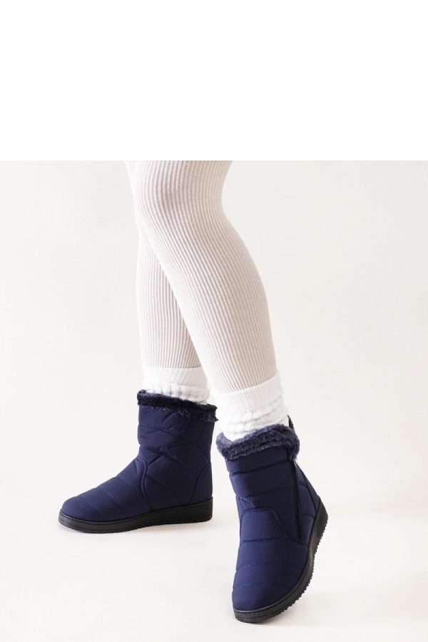 Blue Snow Boots.Fabric and Heel Height