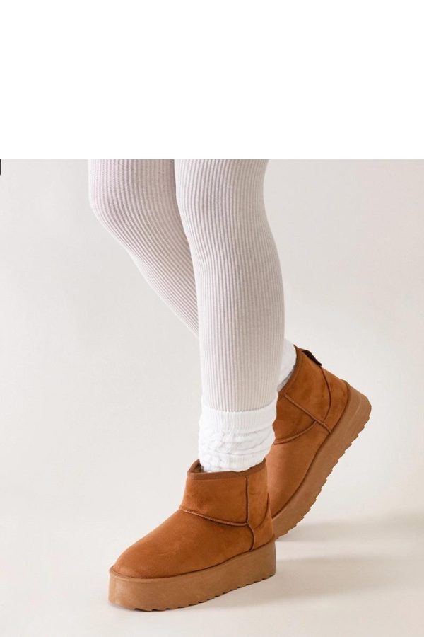 Brown Snow Boots..Fabric and Heel Height