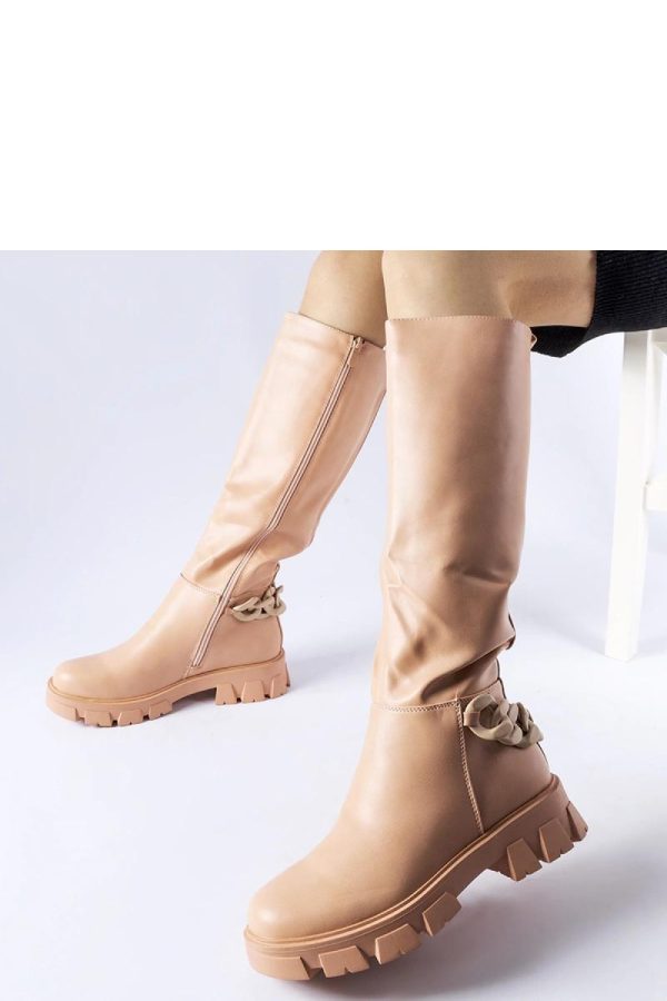 Pink Thigh-Hight Boots in Over The Knee High Boots, Thigh High Boots with Fabric and Heel Height