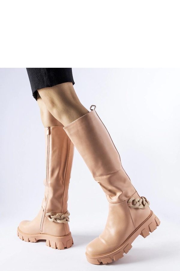 Pink Thigh-Hight Boots in Over The Knee High Boots, Thigh High Boots with Fabric and Heel Height