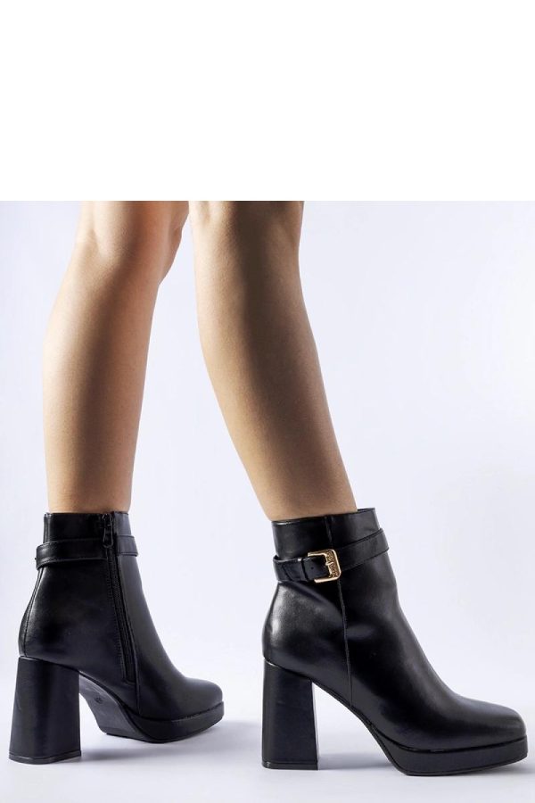 Black Heel Boots in Women`s Ankle Boots & Booties with Fabric and Heel Height