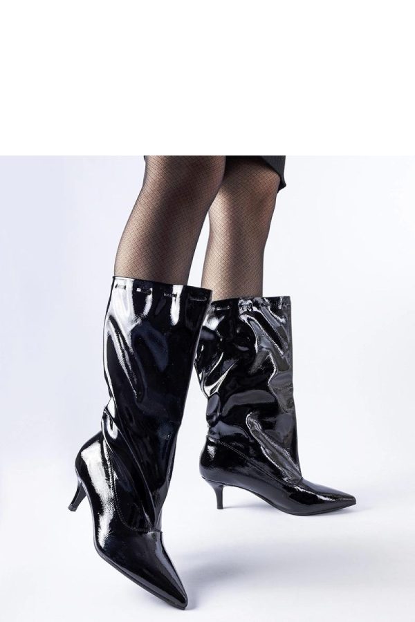 Black Heel Boots in Women`s Ankle Boots & Booties with Fabric and Heel Height