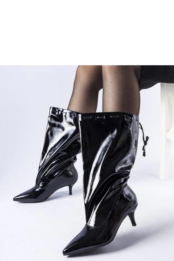 Black Heel Boots in Women`s Ankle Boots & Booties with Fabric and Heel Height