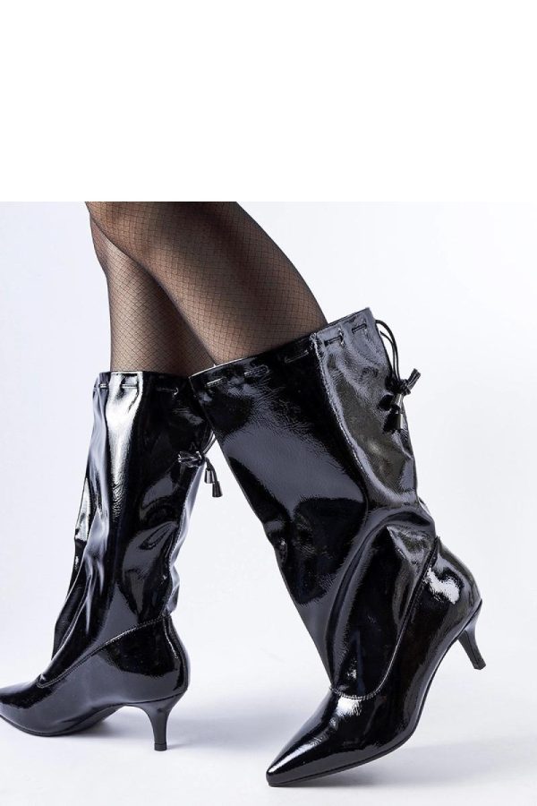 Black Heel Boots in Women`s Ankle Boots & Booties with Fabric and Heel Height