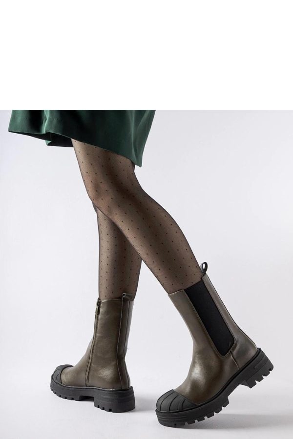 Green Trapper Shoes.Fabric and Heel Height