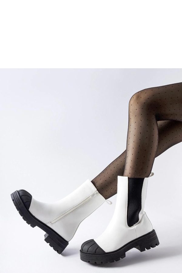 White Trapper Shoes..Fabric and Heel Height