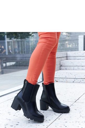 Black Heel Boots in Women`s Ankle Boots & Booties with Fabric and Heel Height